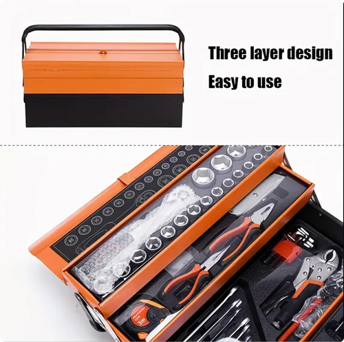 Coffret à outils de quincaillerie 85 pièces, jeu de clés à cliquet manuel, clé rapide à 72 dents de qualité industrielle, clé mixte à douille