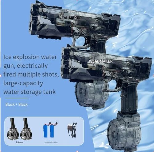 Pistolet à eau électrique à explosion de glace, jouet de grande capacité pour enfants, jeu d'eau en bord de mer, pistolet à eau à explosion automatique, pistolet à eau à impulsion