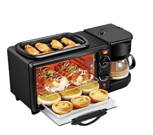 Machine à petit-déjeuner 3 en 1 appareils électroménagers four de cuisson gril à café machine à pain