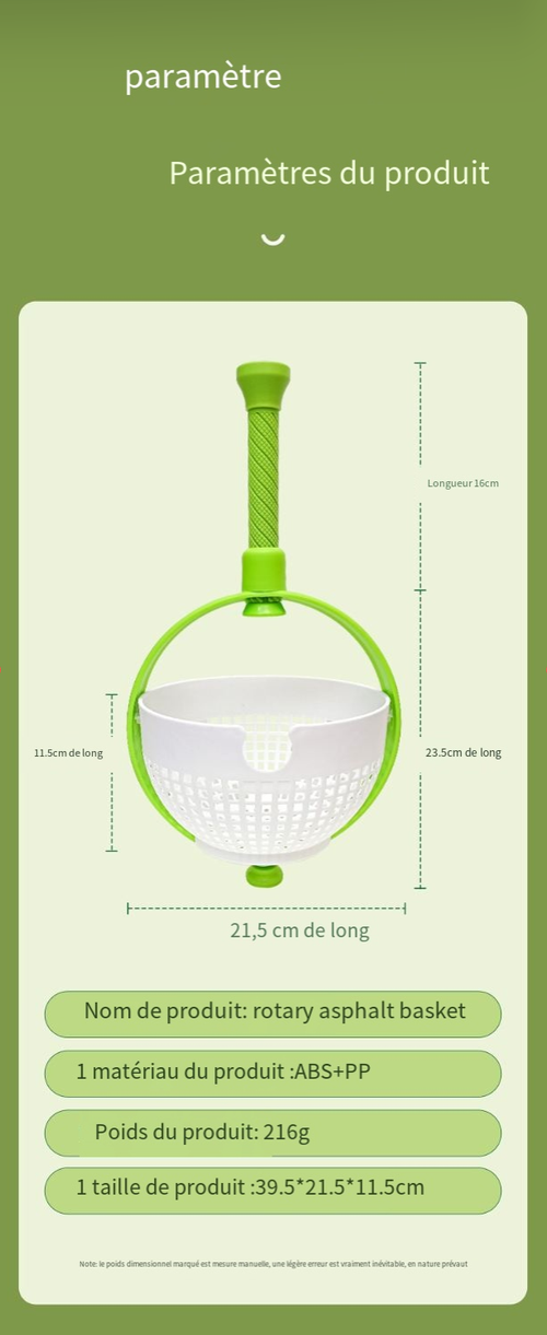 💧Panier de vidange rotatif