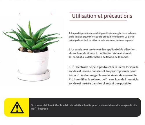 Testeur de sol numérique 4 en 1, grand écran LCD, sonde pour une mesure rapide et précise