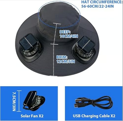 ⚡2025 Nouveau chapeau de soleil à ventilateur solaire ultraléger – Plus léger qu'une balle de baseball !⚾