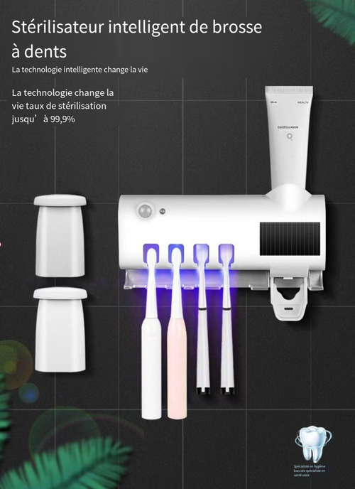 🦷Porte-brosse à dents intelligent stérilisant UV🪥