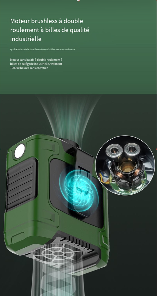 Ventilateur de camping rechargeable pour l'extérieur (5 000 mAh 10 000 mAh)