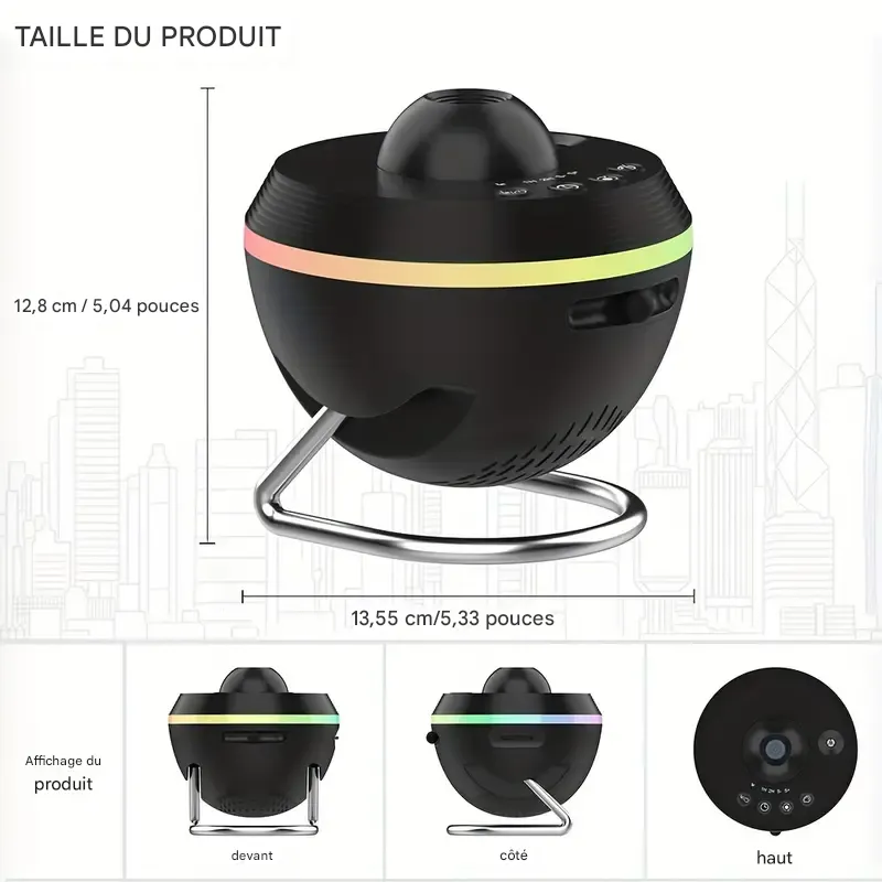 Projecteur LED ciel étoilé 13 en 1 avec film HD remplaçable et veilleuse de bureau alimentée par USB