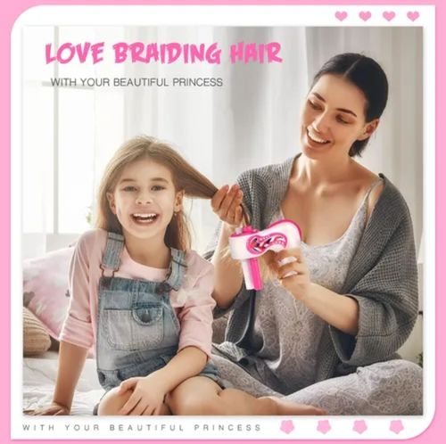 Machine à tresser les cheveux électrique, outils de tressage automatiques, machine à tresser les cheveux portable pour femmes, kit de jouets de salon de coiffure à faire soi-même, piles non incluses