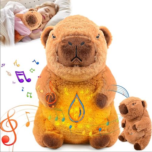Peluche Capybara, jouet interactif avec effet respiration pendant le sommeil