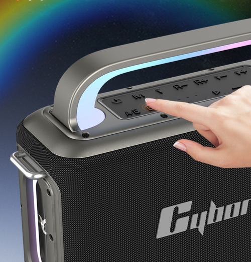 Cyboris-Nouveau haut-parleur de karaoké Bluetooth d'extérieur haute puissance 2.2 canaux 200 W Rainbow X13 peut connecter des instruments de musique