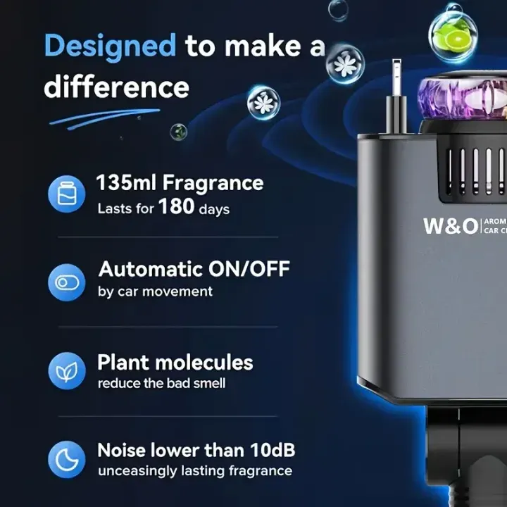Nouveau chargeur de voiture 4 en 1 avec ciel étoilé LED magique et aromathérapie | Câbles auto-rétractables | Deux ports USB