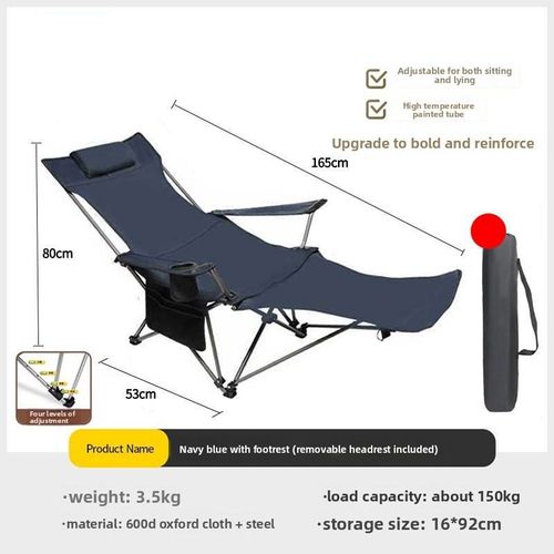 Outdoor Folding Recliner with Armrests