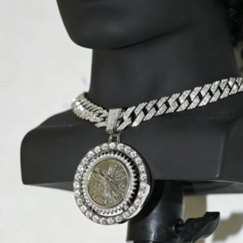 Luxury Iced Out Cuban Link Coin Pendant Necklace for Men | Hip Hop Statement Chain