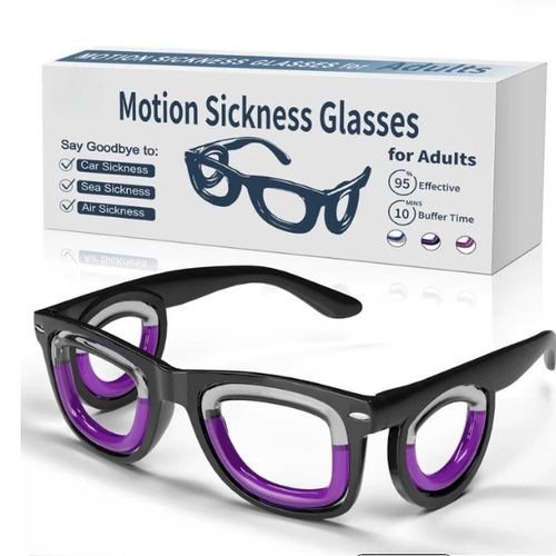 Anti-motion sickness glasses for cars, boats, and planes