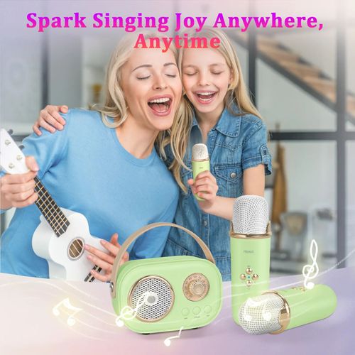 Mini Karaoke Machine Portable Bluetooth Speaker with Wireless Microphone 6 Sound Modes for Adults&Kids Birthday Home Farmily Friends Party Gifts for Girls Boys Friends Ktv speaker