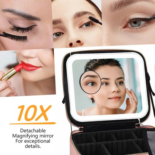 Portable Makeup Bag with Mirror, LED Light, and Adjustable Dividers: Your Ultimate Cosmetic Organizer