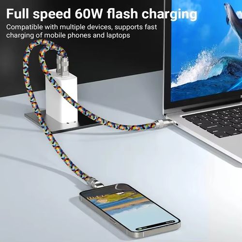 Mobile phone lanyard data cable dual typec charging cable suitable for Apple iPhone  Android fast charging