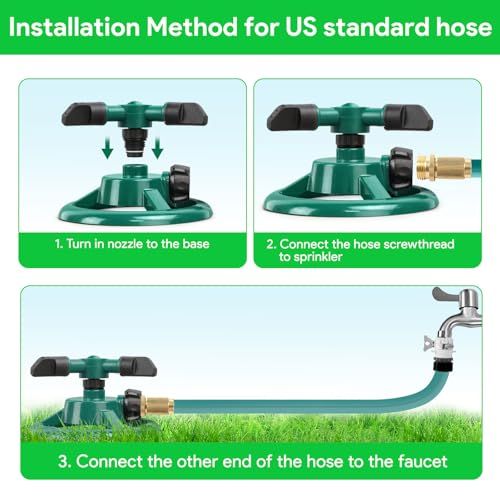 Garden Sprinkler, Adjustable 360 Degree Rotation Lawn Sprinkler, Large Area Coverage, Multipurpose Yard Sprinklers for Plant Irrigation and Kids Playing