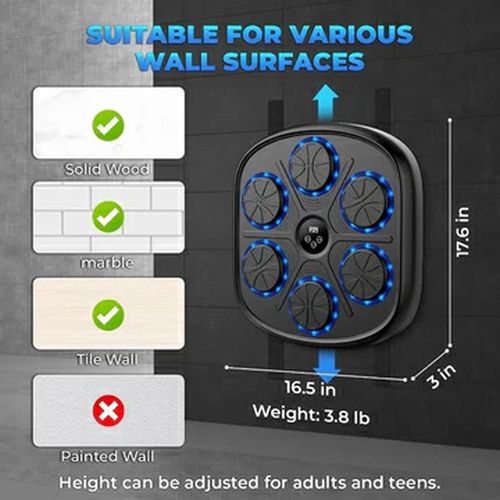 Smart Music Boxing Machine – Interactive Reflex Trainer with Bluetooth, Wall-Mounted Home Fitness System for All Ages