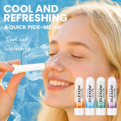 Breathe Easy Anytime ✨ FLEXQW Cooling Nasal Stick – 4-in-1 Refreshing Scent Set