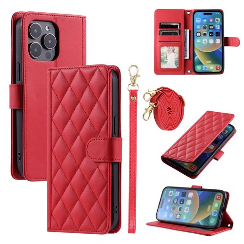 3 Card Leather Crossbody Wallet Case For iPhone16