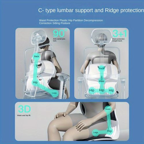 Ergonomic Lumbar Support Seat Cushion for Office & Home