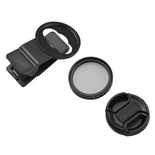 37MM Professional Clip-on Phone Filter Lens ND2-400 Adjustable Neutral Density Filter with Phone Clip Lens Protector
