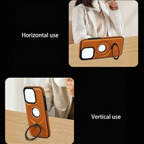 Luxurious Leather Invisible Stand iPhone 12 - 16 Series: Premium Protection & Stylish Design