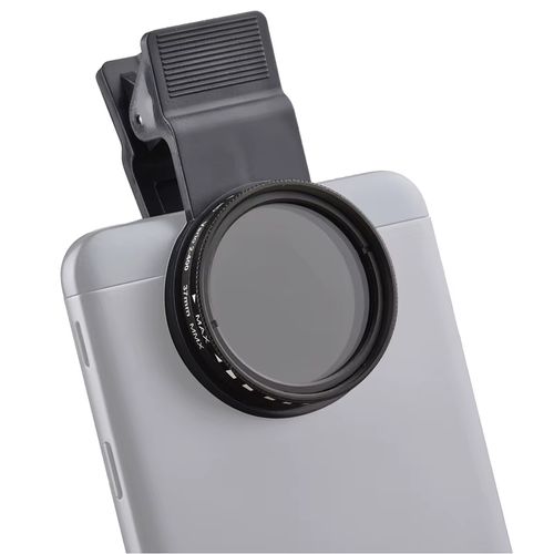 37MM Professional Clip-on Phone Filter Lens ND2-400 Adjustable Neutral Density Filter with Phone Clip Lens Protector
