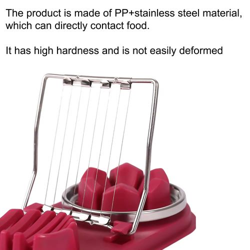 2 in 1 Stainless Steel Egg Slicer Cutter with Stainless Steel Wire for Hard Boiled Eggs Strawberry Soft Fruit Tomato Sausage
