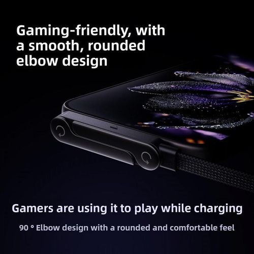 Invisible Holder Charger Cable with Stand, 240w super fast charging 2-in-1 Fast Charging Cord & Phone Stand for Gaming, Office, Car Travel, Compatible with iPhone Samsung Type-C charging cable Black