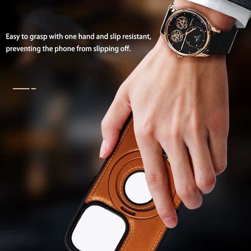 Luxurious Leather Invisible Stand iPhone 12 - 16 Series: Premium Protection & Stylish Design