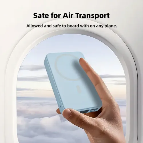 Magnetic Power Bank, 10000mAh Wireless Portable Charger with USB-C Cable