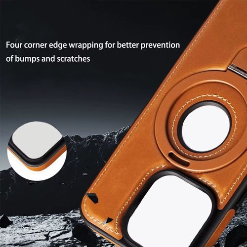 Luxurious Leather Invisible Stand iPhone 12 - 16 Series: Premium Protection & Stylish Design