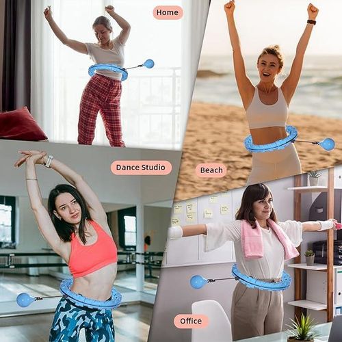 Weighted Fitness Hula Hoop with Waist Trimmer – Adjustable & Durable