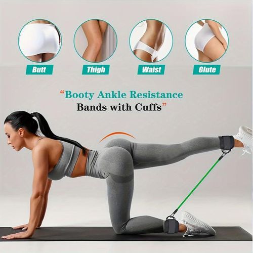 5-Piece Adjustable Ankle Resistance Band Set for Fitness & Yoga