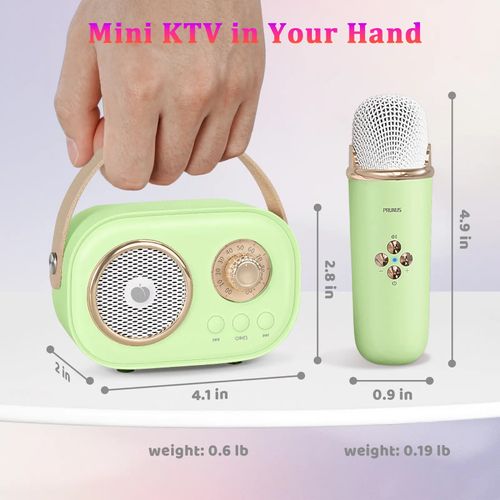 Mini Karaoke Machine Portable Bluetooth Speaker with Wireless Microphone 6 Sound Modes for Adults&Kids Birthday Home Farmily Friends Party Gifts for Girls Boys Friends Ktv speaker