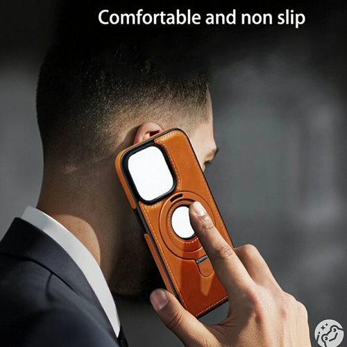 Luxurious Leather Invisible Stand iPhone 12 - 16 Series: Premium Protection & Stylish Design