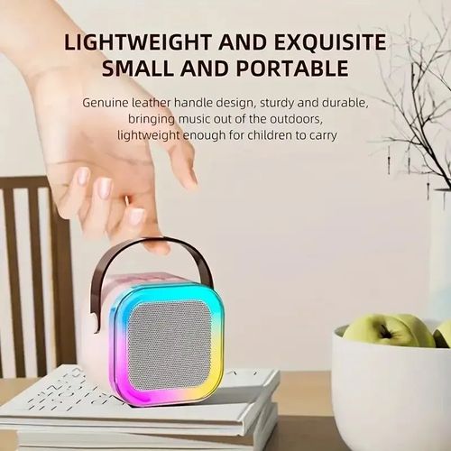K12 Karaoke Machine Portable Bluetooth Speaker With 2 Wireless Microphones HiFi Family Singing Loudspeaker Children's Gift