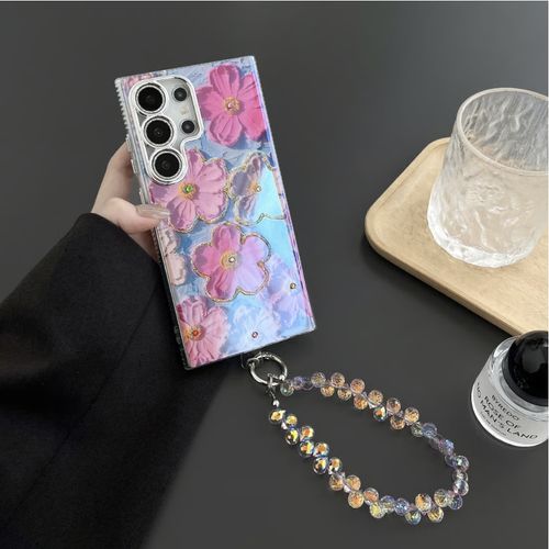 Oil Painting Flower Lanyard Phone Case For Samsung