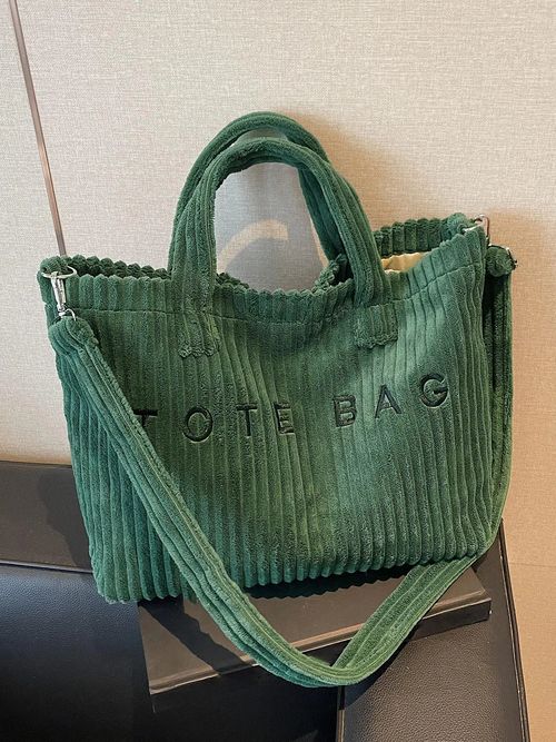 Relaxed Corduroy Crossbody Tote – Large Capacity Casual Shoulder Bag