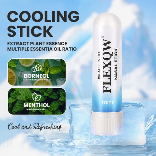 Breathe Easy Anytime ✨ FLEXQW Cooling Nasal Stick – 4-in-1 Refreshing Scent Set