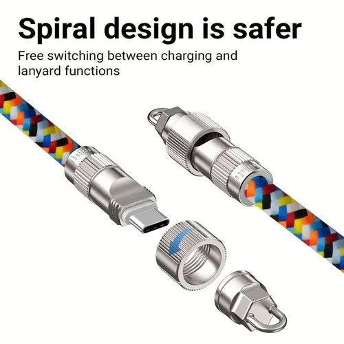 Mobile phone lanyard data cable dual typec charging cable suitable for Apple iPhone  Android fast charging