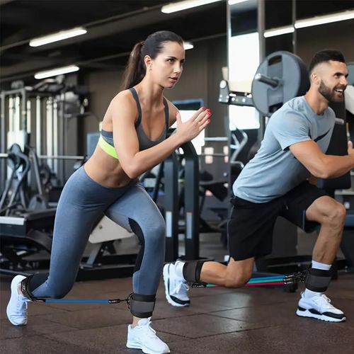 5-Piece Adjustable Ankle Resistance Band Set for Fitness & Yoga