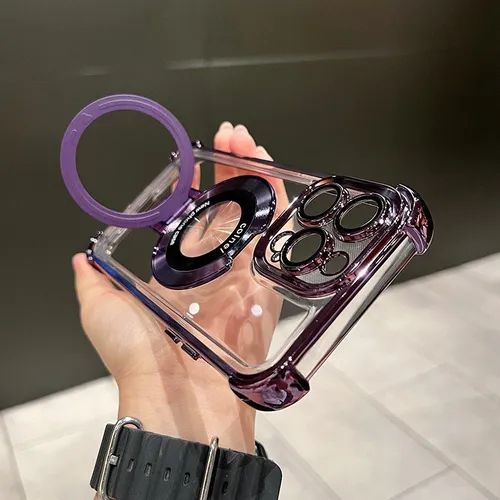 Airbag anti-fall iPhone15-16 series mobile phone case airbag anti-fall with invisible ring bracket