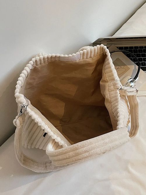 Relaxed Corduroy Crossbody Tote – Large Capacity Casual Shoulder Bag