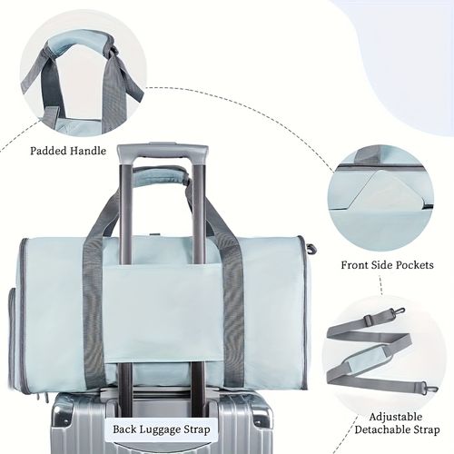 Foldable Hanging Travel Garment Bag 2 in 1 Multifunctional Duffel with Shoe Compartment Overnight Weekend Trip Suit Carrier Gym Bag Christmas Gift