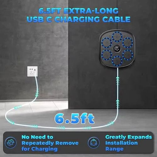 Smart Music Boxing Machine – Interactive Reflex Trainer with Bluetooth, Wall-Mounted Home Fitness System for All Ages