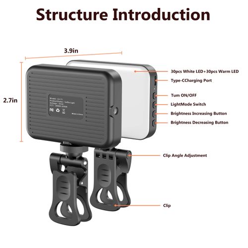 Rechargeable Selfie Light & Phone LED Light with Adjustable Brightness, Perfect for Selfies, Makeup,Live Streaming & Video Conferencing