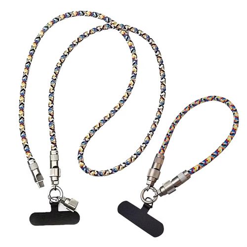 Mobile phone lanyard data cable dual typec charging cable suitable for Apple iPhone  Android fast charging