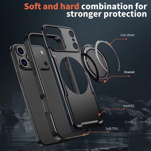 🔥 Check Out the New iPhone17 Magnetic Shockproof Case! 💥 360° Rotating Stand 🎉
