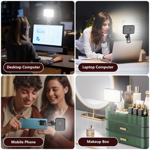 Rechargeable Selfie Light & Phone LED Light with Adjustable Brightness, Perfect for Selfies, Makeup,Live Streaming & Video Conferencing